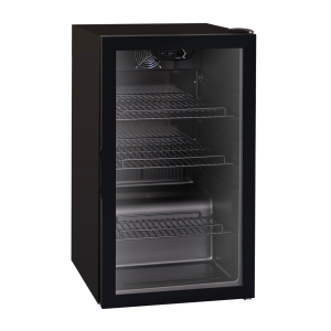 SIA dc10bl Under Counter Drinks Fridge / Wine Cooler 110L With Glass Door