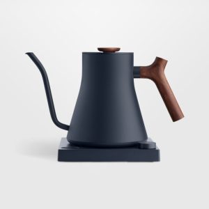 Fellow Stagg EKG Pro Electric Gooseneck Kettle 0.9L – Stone Blue with Walnut Accents