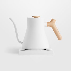 Fellow Stagg EKG Pro Electric Gooseneck Kettle 0.9L – Matte White with Maple Accents