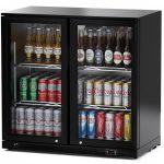 adexa Back bar cooler 2 hinged doors 220 litres Black bc02pp