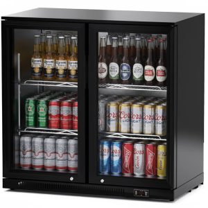 adexa Back bar cooler 2 hinged doors 220 litres Black bc02pp