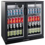 adexa Back bar cooler 2 hinged doors 220 litres Black bc02pp85