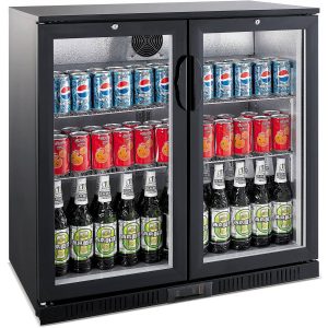 adexa Back bar cooler 2 hinged doors 220 litres Black bc02pp85