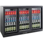 adexa Back bar cooler 3 sliding doors 300 litres Black bc03ps85