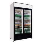 Empire Double Door Display Cooler Sliding – Commercial Fridge with Merchandising Canopy