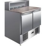 adexa Pizza Prep Table 2 doors Stainless steel Pizza top 5xGN1/6 Depth 700mm pz22