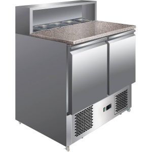adexa Pizza Prep Table 2 doors Stainless steel Pizza top 5xGN1/6 Depth 700mm pz22