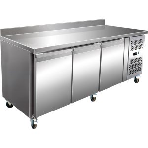 adexa Commercial Refrigerated Counter with Upstand 3 doors Depth 700mm rg32v