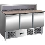 adexa Pizza Prep Table 3 doors Stainless steel Pizza top 8xGN1/6 Depth 700mm thps903