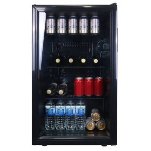 Sia Under Counter Drinks Fridge 118L Beer / Wine Cooler With Glass Door DC1BL
