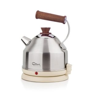 Ottoni Fabbrica Lignum Satinato Electric Kettle 1.7 L — Brushed Stainless & Mahogany